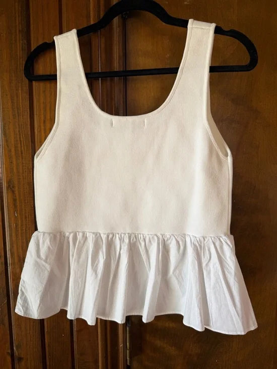 Sofie the Label Cream Peplum Crop Tank Top - Picture 2 of 3